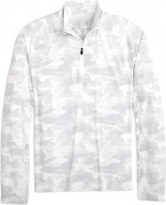 Johnnie-O Mens Galloway Camo Quarter-Zip Pullover In White
