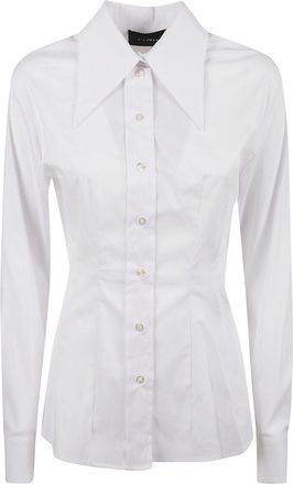 John Richmond Motiosi Tailored Wide-Collar Cotton Shirt