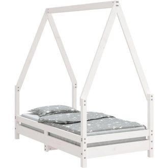 vidaXL Estructura De Cama Para Ni&ntilde;os Madera De Pino Blanco 70x140 Cm Vidaxl