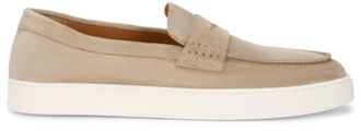 Doucal's Mens Slip-On Moccasins Suede Sand Calfskin Loafers