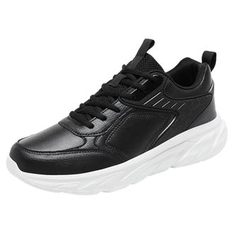 Generic Men Casual Shoes Fashionable Pattern and Pure Color Lace Up Thick Sole Flat Bottom Comfortable Sports Shoes (White, 6.5)-2