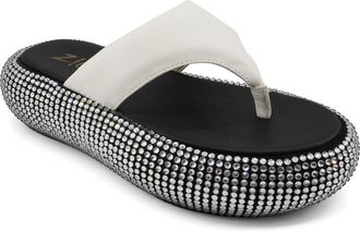 Zigi Soho Dellah Platform Flip Flop in White Leather at Nordstrom Rack, Size 7