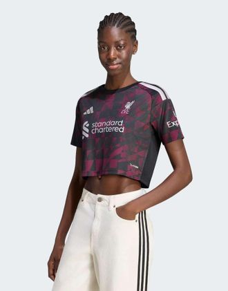 adidas Liverpool FC 26/27 terza maglia crop nera-Nero