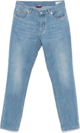 Brunello Cucinelli Pantalone Denim - Heren - Slim Fit Jeans - Blauw - XS - Denim - Jeans