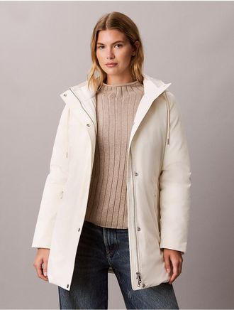 Calvin Klein Jeans Calvin Klein Womens Lightweight Mid Length Parka Jacket - White - XL