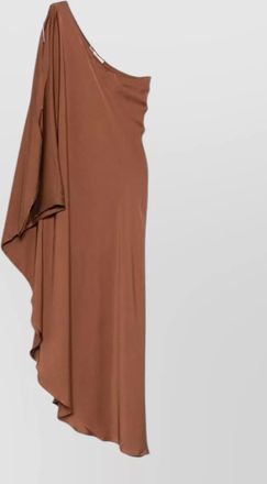 Nouvelle/Silk95Five silk asymmetric one-shoulder draped midi dress