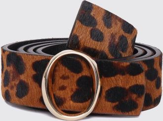 Orciani Adjustable Animal Print Pony Hair Belt with Monogram Buckle