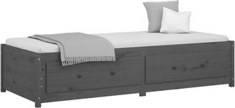 vidaXL Day Bed without Mattress Grey 90x200 cm Solid Wood Pine Vidaxl