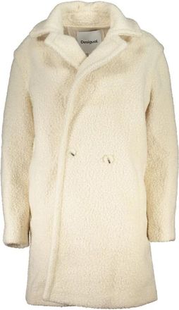 Desigual Elegante witte shearling jas - Dames - Jassen - Wit - XL - Polyester - Jassen