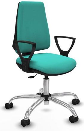 Piqueras y Crespo Piqueras Y Crespo - Elche Cp Similpiel Turquesa Brazos Fijos Base Cromada Ruedas Nailon 65mm