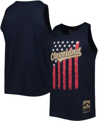Mitchell & Ness Mens Mitchell & Ness Navy Cleveland Guardians Cooperstown Collection Stars and Stripes Tank Top at Nordstrom, Size Small