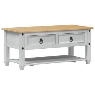 vidaXL Mesa De Caf&eacute; Con Caj&oacute;n 100 X 48 X 45 Cm Madera De Pino Maciza Vidaxl