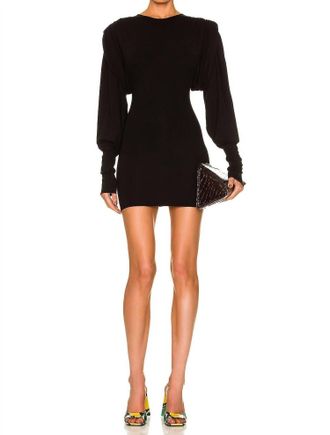 The Attico Pre-Loved Short Dress With Long Sleeve In Black