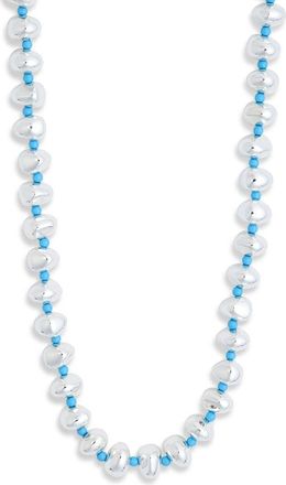 Nordstrom Rack Metallic Beaded Necklace in Blue- Silver at Nordstrom Rack