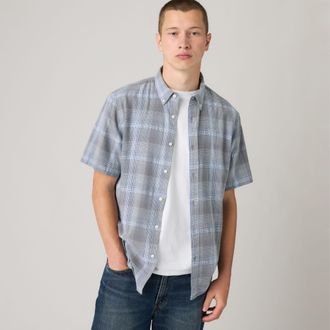 Levi's Short Sleeve Authentic Button Down Lightweight Shirt - Mens - 2XL - Blue