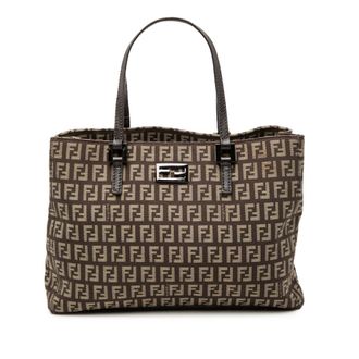 Fendi Pre-owned Womens Small Zucchino Canvas Tote - Tan Textile - One Size