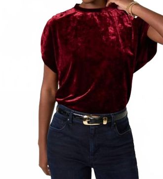 M&eacute;lissa Nepton Acacia Velvet Shirred Shoulder Tee In Burgundy