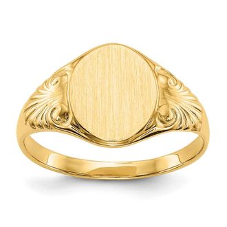 Diamond2Deal 14k Yellow Gold Closed Back Signet Ring