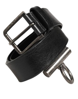 Dolce & Gabbana Mens Leather Belt Metal Buckle - Black - Size 90 cm