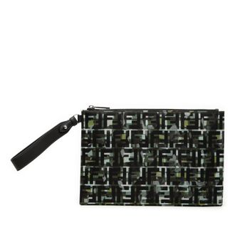 Fendi Pre-owned Womens Ff 1974 Nylon Camouflage Wristlet Pouch - Black Textile - One Size