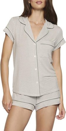 Eberjey Gisele Printed Short Pajamas in Geo Mod Desert Sage / at Nordstrom, Size X-Small
