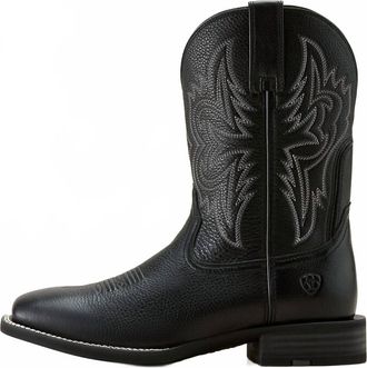 Ariat Mens Western Big Rig Wide Square Toe Cowboy Boot In Black Deertan