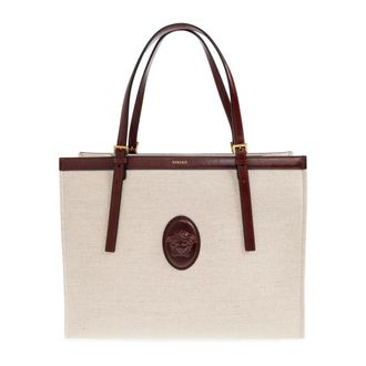 Versace Tote Bags, female, Beige, Size: ONE SIZE Rivi&egrave;re Large Shopper Bag