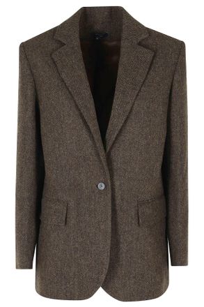 SOEUR Brown Servres Prince Of Wales Check Wool Jacket