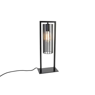 QAZQA Moderno L&aacute;mpara De Mesa Inteligente Moderna Negra Con Wifi St64 - Balenco Wazo Acero Alargada Adecuado Para Led Max. 1 X 7 Watt - Qazqa