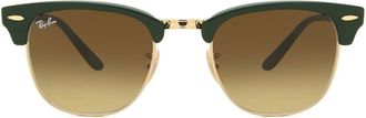 Ray-Ban RB2176 Clubmaster Folding 136885 Mens Sunglasses Green Size 51