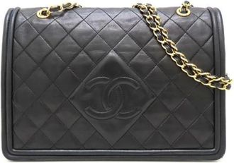 Chanel Pre-owned Shoulder Bags, female, Black, Size: ONE SIZE Pre-owned Leather Shoulder Bag