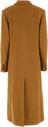 Isabel Marant Womens Ellenita Coat Camel Virgin Wool Nylon