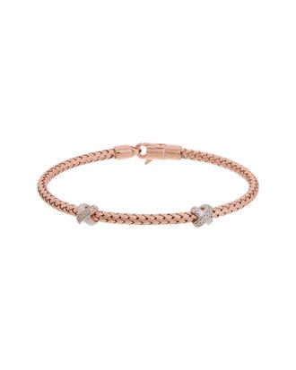 Meshmerise 18K Over Silver 0.1 Ct. Tw. Diamond Mesh Bangle Bracelet