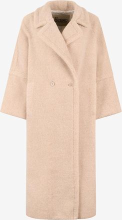 Herno Zweireihiger Mantel aus meliertem Teddy