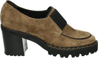 Luca Grossi Schoenen, Dames, Bruin, 38 EU, Suède, Suède instappers in Cognac