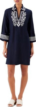 Karen Kane Embroidered Shift Dress in Navy at Nordstrom, Size X-Large