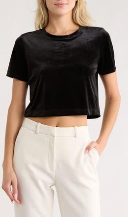 L'agence Donna Crop T-Shirt in Black at Nordstrom Rack, Size Xx-Small