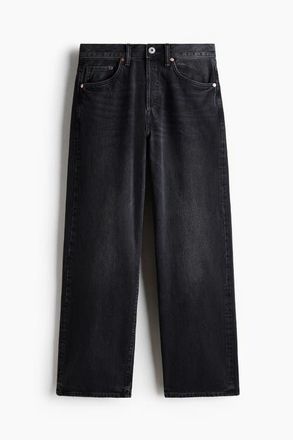 H&M Loose Jeans in Denim Black at Nordstrom, Size 40 X 32