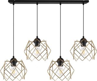 OEM L&aacute;mpara Colgante Stella 4 Pantallas Planas Doradas E27