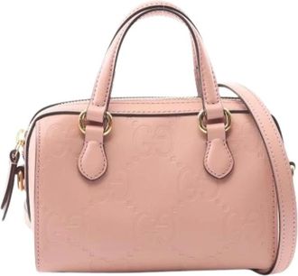 Gucci Pre-owned Mini Bags, female, Pink, Size: ONE SIZE Pre-owned Leather gucci-bags