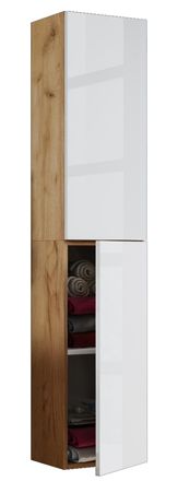 ebuy24 Gabinete De Ba&ntilde;o De Madera Vcm Muebles De Ba&ntilde;o Estante De Pared Ba&ntilde;o Gabinete De Ba&ntilde;o Gabinete Alto Dimensiones Aprox. Al. 150 X An. 33 X T. 22 Cm - L