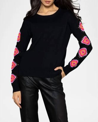 Lisa Todd Hook Up Crochet-Inset Sweater In Black