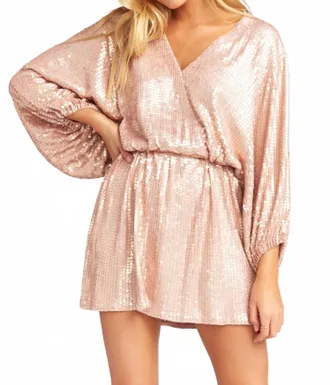 Show me your Mumu Genevieve Mini Dress In Rose Gold