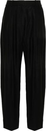 STUDIO NICHOLSON Broek met Wijde Pijpen en Hoge Taille - Dames - Wijde Broeken - Zwart - L - Broeken