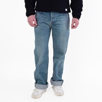 Saint Laurent Blue Beat Denim Loose-Fit Jeans, Waist Size 30