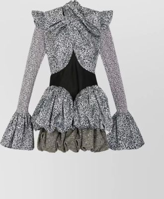 Paco Rabanne printed satin mini dress