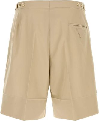 Prada Mens Sand Cotton Bermuda Shorts Sabbia Exterior