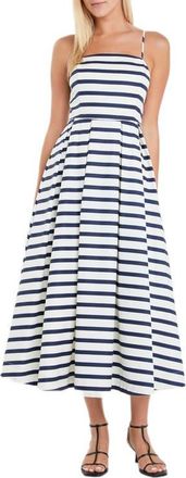 English Factory Stripe Sleeveless Maxi Dress in Navy/white Stripe at Nordstrom, Size X-Small