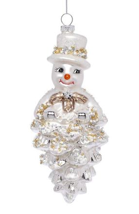 Mark Roberts Shiny Snowman with Hat Ornament, Set of 6 in White at Nordstrom