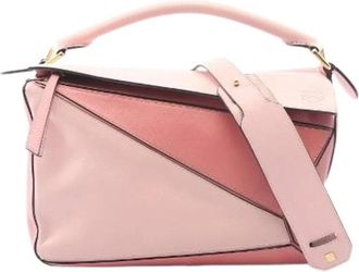 Loewe Pre-owned Puzzle Bag Medium 2Way Handbag - Dames - Vintage Handtas - Roze - ONE Size - Leer - Vintage